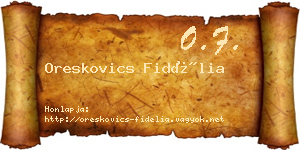 Oreskovics Fidélia névjegykártya